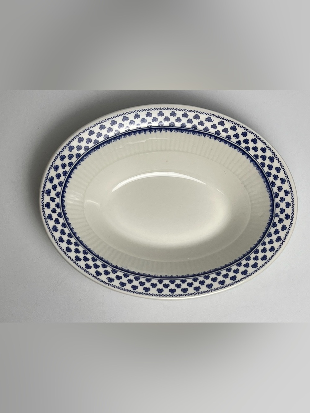 9" Oval Vegetable Bowl Brentwood Adams Ironstone Blue